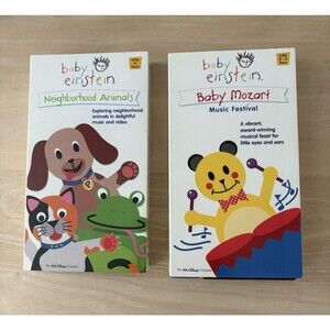 Baby Einstein Neighborhood Animals and Baby Mozart VHS Tapes 1998 2001